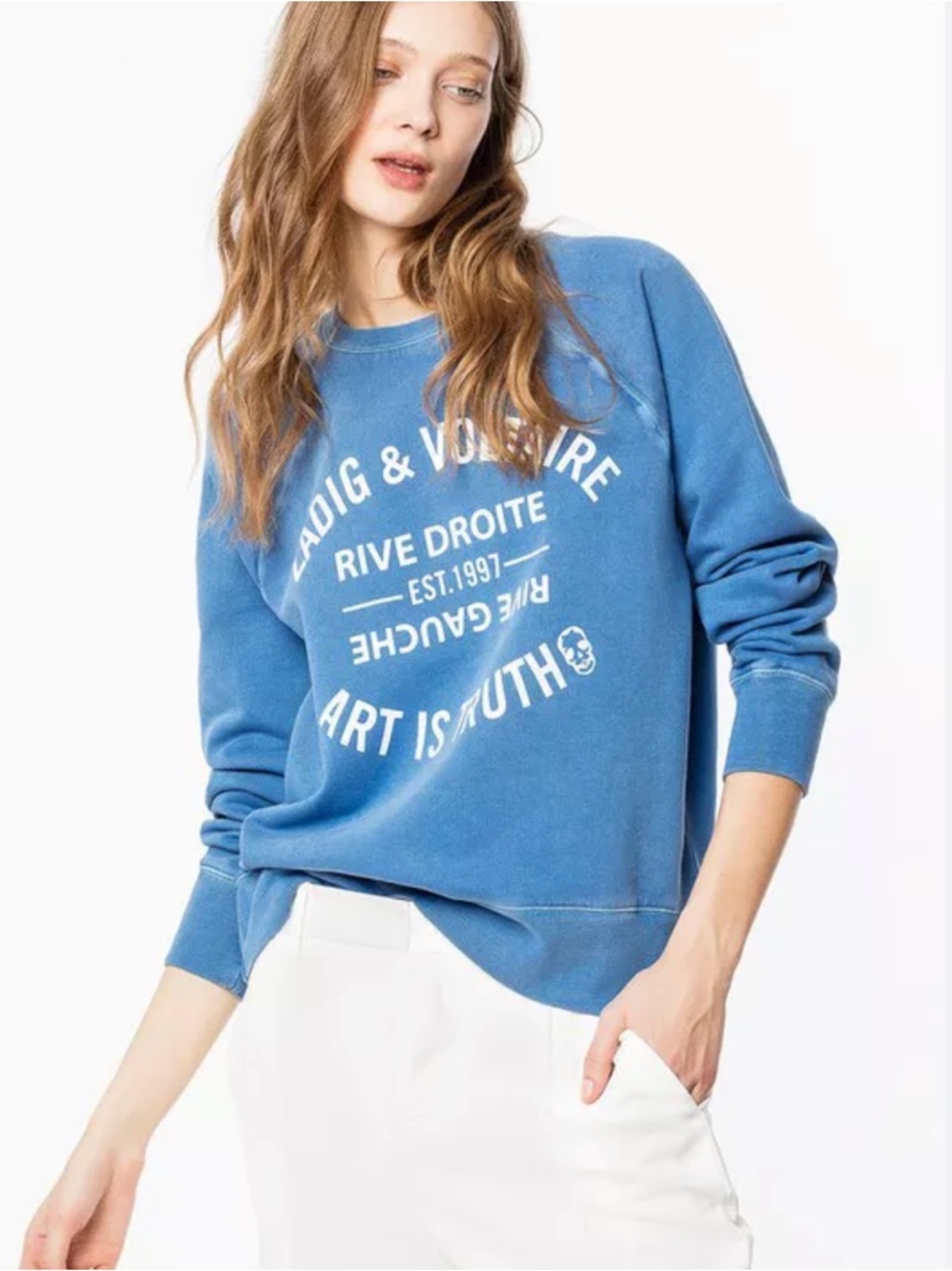 Zadig & Voltaire Upper Blason Sweatshirt in Bleu Marguerite S